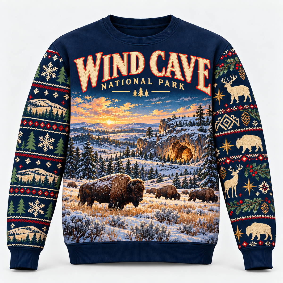 Wind Cave National Park Christmas Sweatshirt - photo 1