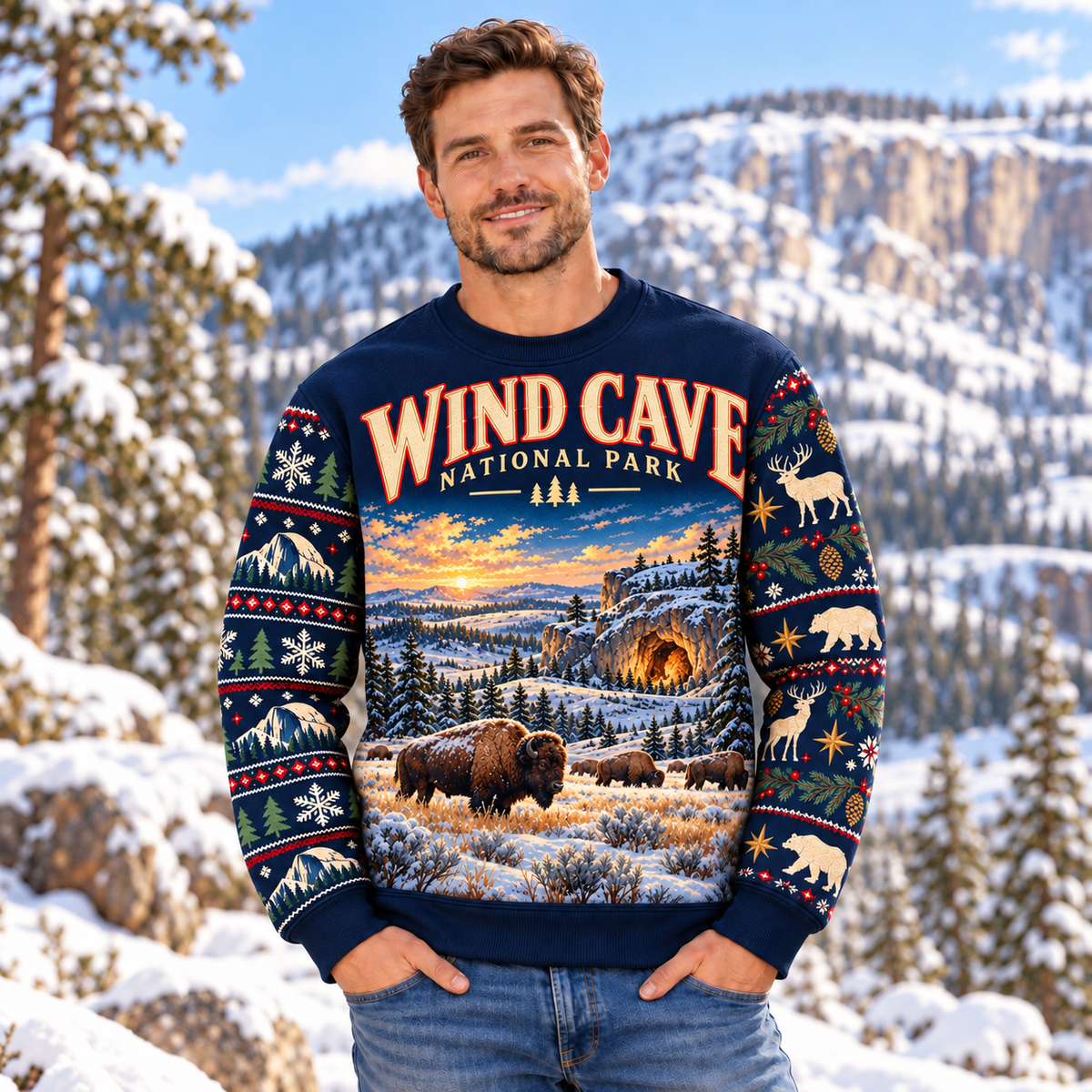 Wind Cave National Park Christmas Sweatshirt - photo 2