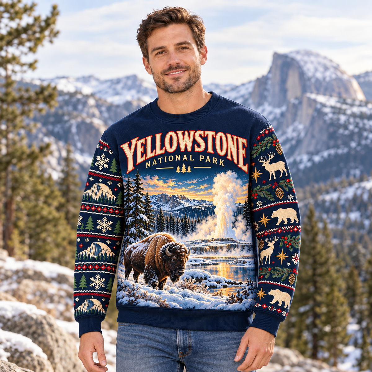 Yellowstone National Park Christmas Sweatshirt - photo 2