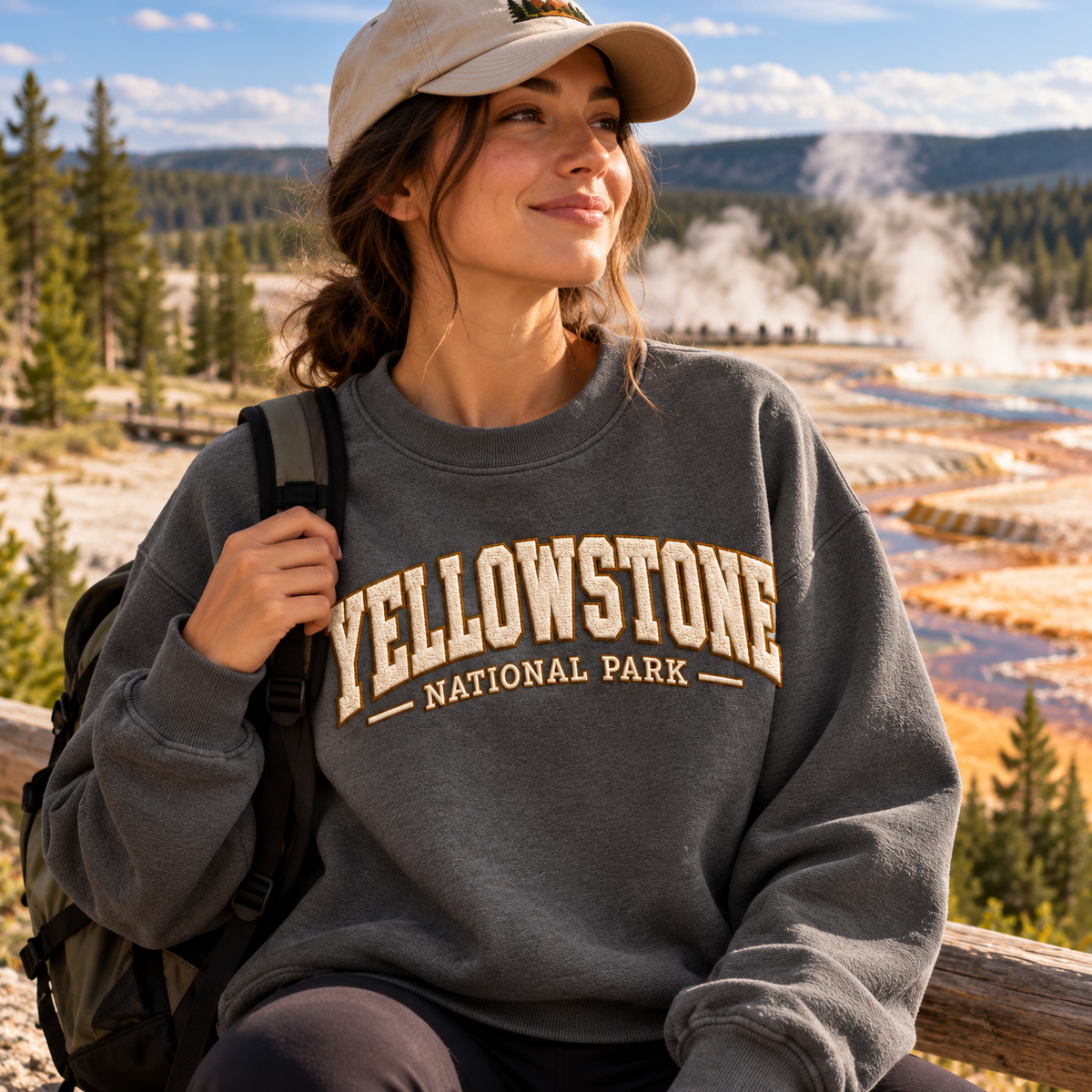 Yellowstone National Park Embroidered Mock Neck Sweatshirt - photo 2