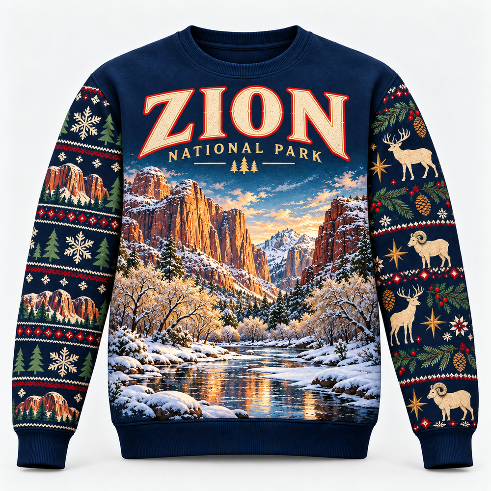 Zion National Park Christmas Sweatshirt