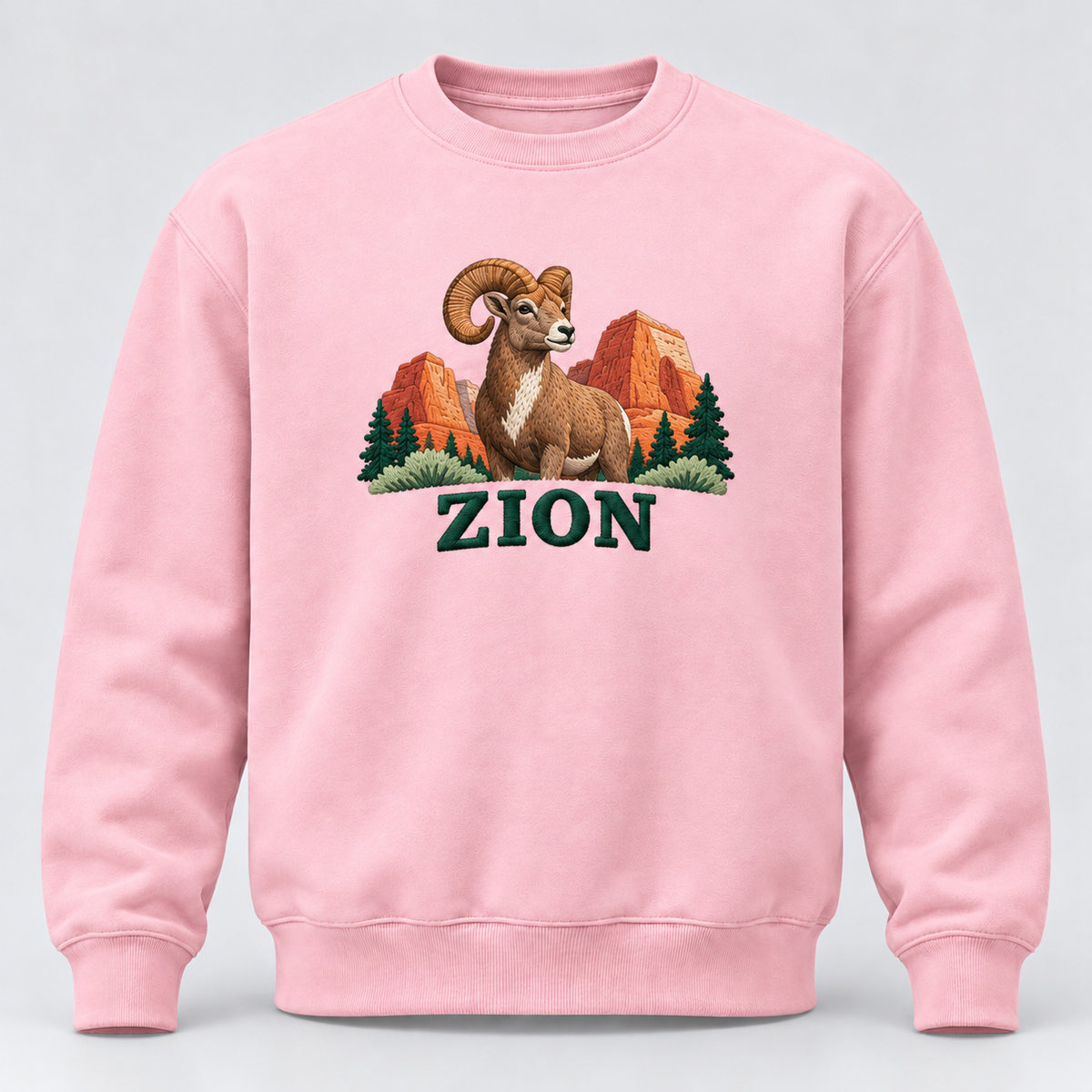 Zion National Park Embroidered Bighorn Sheep Sweatshirt - photo 2